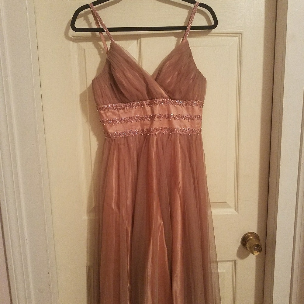 Pink and Olive Green Cocktail Dress